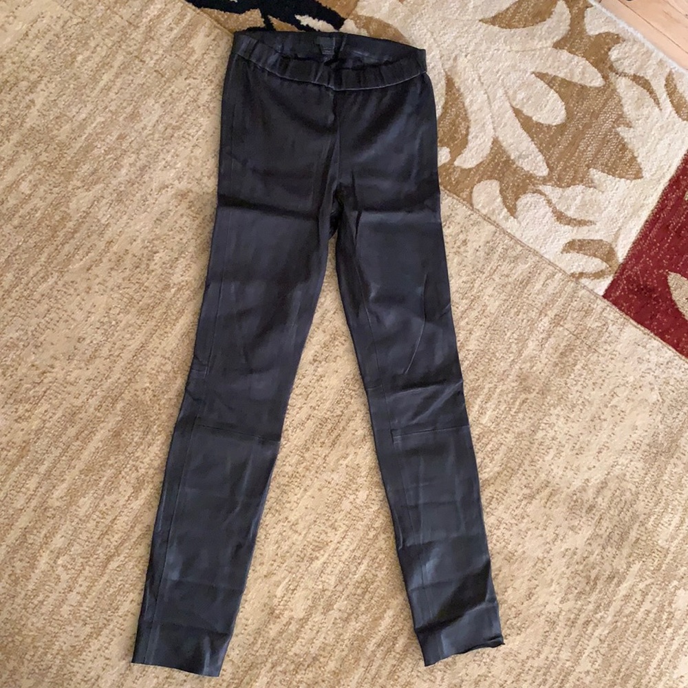 j crew black leather leggings